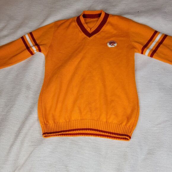 Vintage Sweater Size Large Mens Orange Varsity Sports Buccaneers Football NFL - Picture 4 of 16
